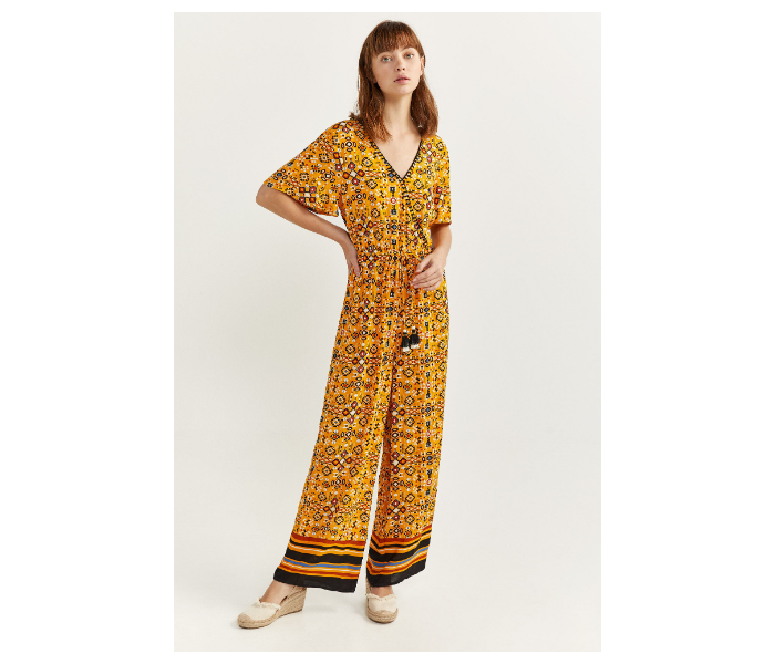 Springfield SS20 Printed Jumpsuit EU 34 For Women - Dark Yellow - Zoom Image 1