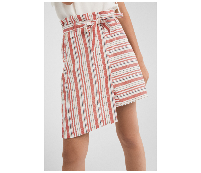 Springfield SS19 Striped Mini Skirt Medium For Women - White and Pink - Zoom Image 4