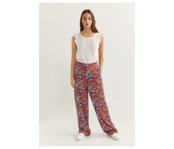 Springfield SS20 Printed Cotton Fancy Pant EU 44 For Women - Light Brown - Zoom Image 1