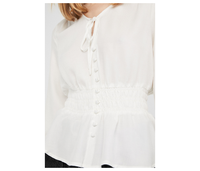 Springfield SS19 Long Sleeve Plain Blouse EU 38 For Women - White - Zoom Image 2