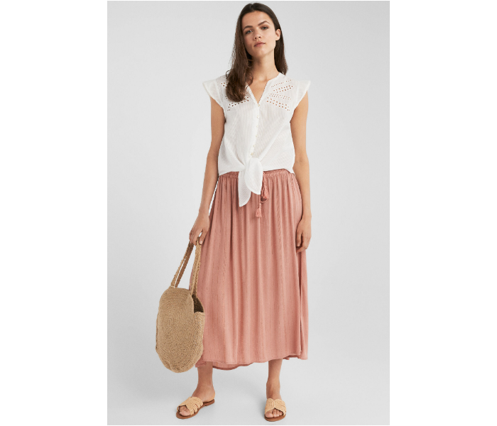 Springfield SS19 Striped Midi Skirt Large For Women - Salmon Pink - Zoom Image 1