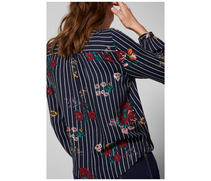 Springfield SS19 Long Sleeve Floral Blouse EU 42 For Women - Dark Blue - Zoom Image 4