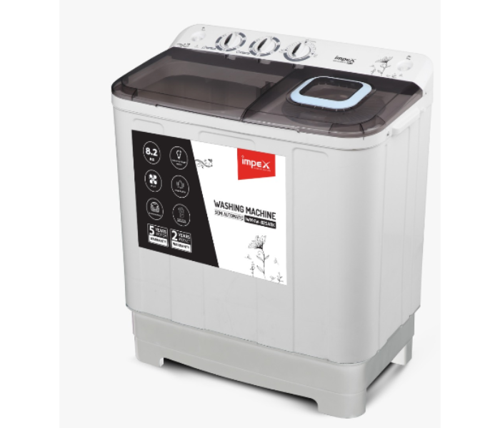 Impex WMKW82SABIND 8.2Kg Semi Automatic Washing Machine - Black and White(Delivery Available Only In India) - Zoom Image 2