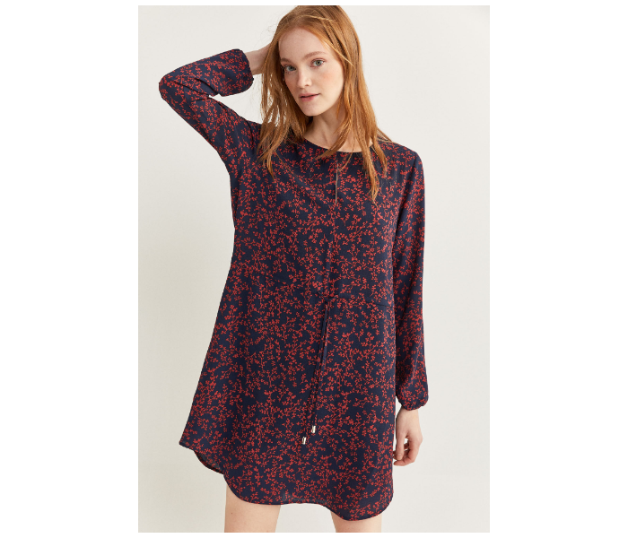 Springfield SS20 Printed Knit Dress EU 38 For Women - Blue and Brown - Zoom Image 2