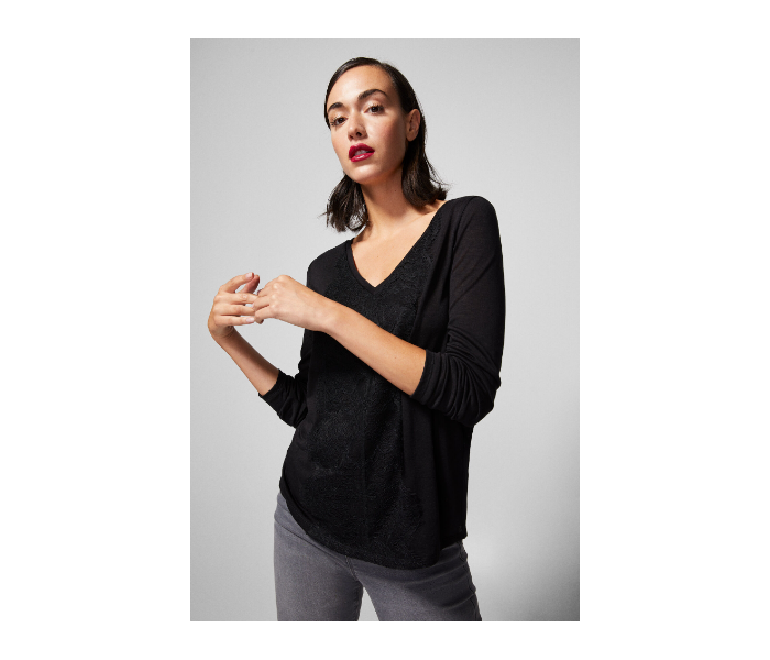 Springfield AW18 Plain Long Sleeve T-Shirt Small For Women - Black - Zoom Image 4