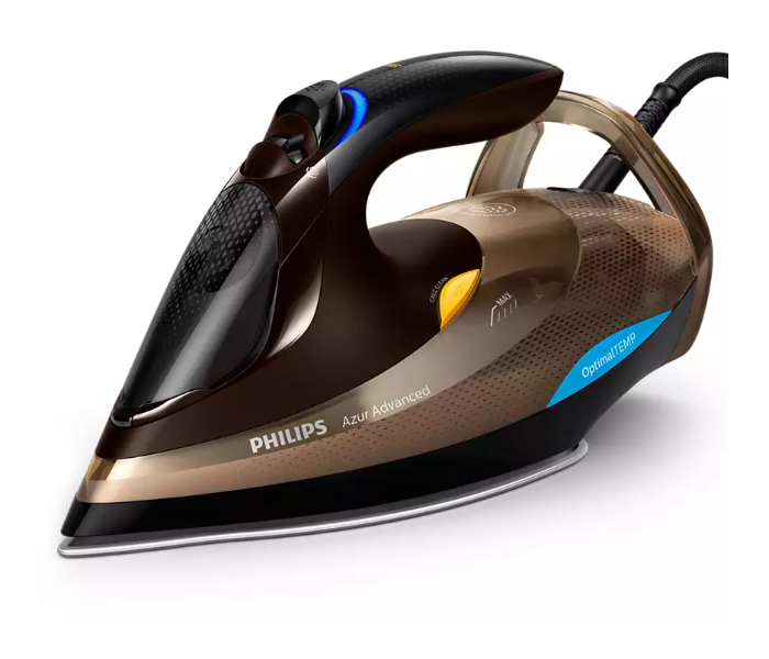 Philips GC4936-06 3000 Watts Azur Advanced Steam Iron with Optimal TEMP Technology - Black And Brown - Zoom Image 1