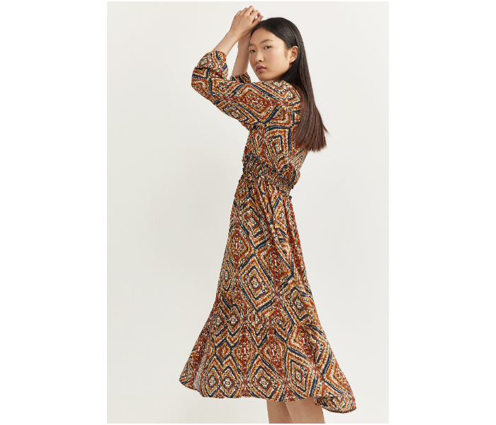 Springfield SS20 Printed Knit Dress EU 42 For Women - Tan - Zoom Image 1