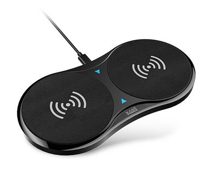 Xcell XLWL115DBLK Fast Charging Type-C Base Dual Charging Pad - Black - Zoom Image 1