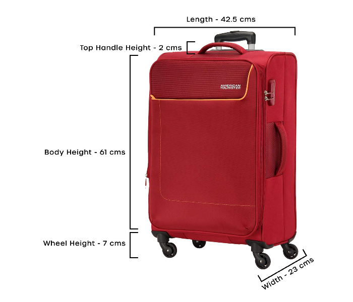 American Tourister GAT104LUG03469 69cm Jamaica Soft Case Trolley Bag - Maroon - Zoom Image 5