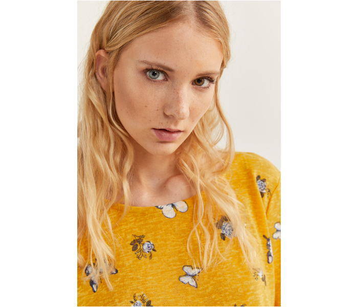 Springfield SS20 Butterfly Printed Long Sleeve T-Shirt Medium For Women - Yellow - Zoom Image 4