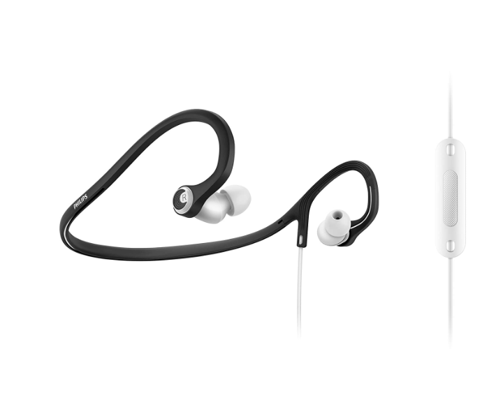 Philips SHQ4305WS Sports Headphones with Mic - Black and White - Zoom Image 1