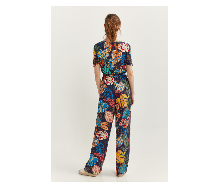 Springfield SS20 Printed Jumpsuit EU 40 For Women - Blue and Yellow - Zoom Image 4