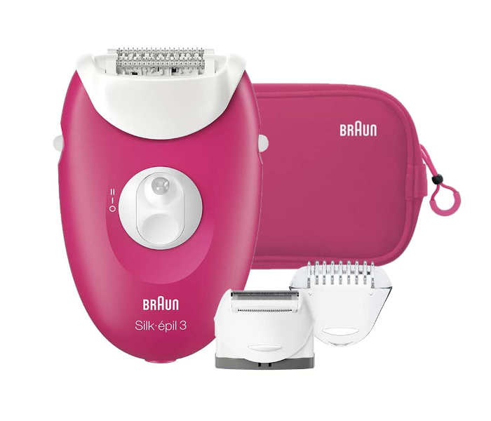 Braun SE3415 Wet and Dry Epilator with 3 Extras - Pink - Zoom Image 1