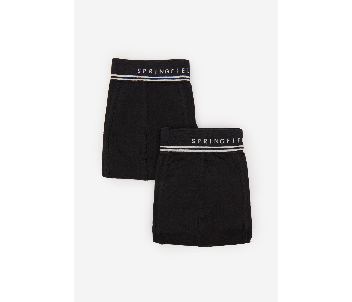 Springfield SS20 Pack of 2 Knitted Boxers And Slips Large For Men - Black and White - Zoom Image 1