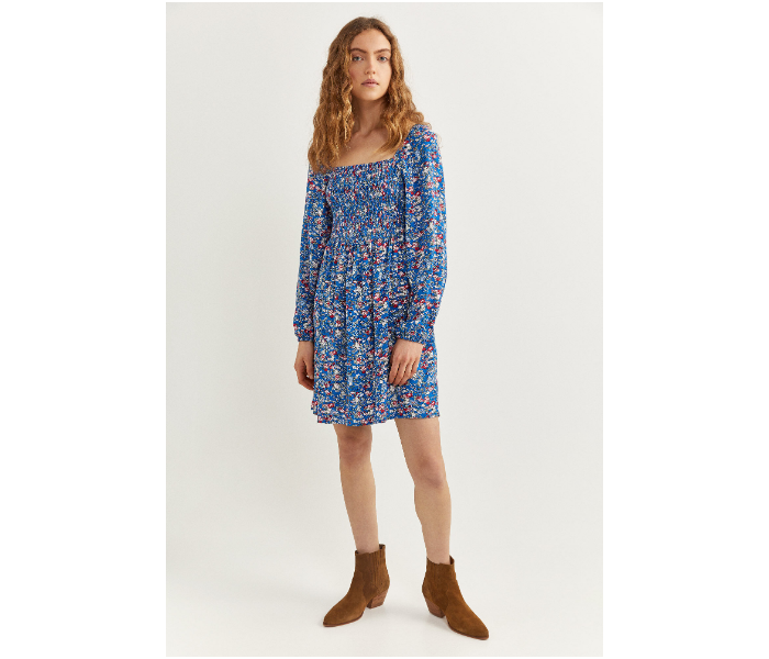 Springfield SS20 Floral Mini Knit Dress EU 40 For Women - Light Blue - Zoom Image 1