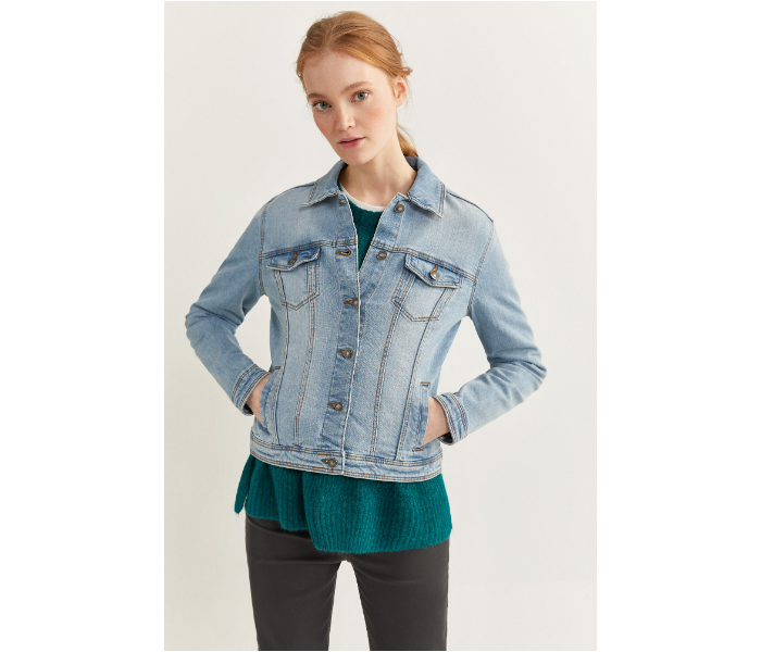 Springfield SS20 Denim Jacket EU 44 For Women - Light Blue - Zoom Image 1