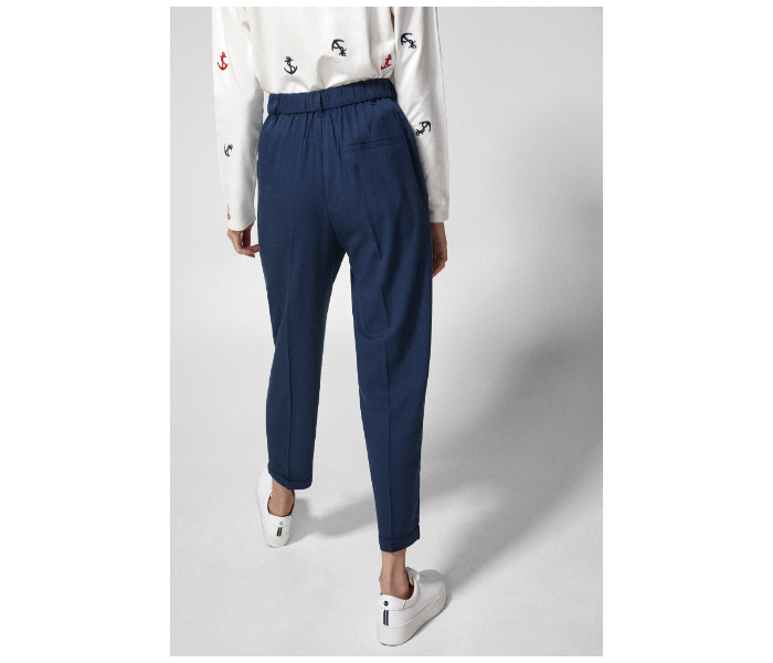 Springfield SS19 Cotton Plain Pant EU 38 For Women - Medium Blue - Zoom Image 2