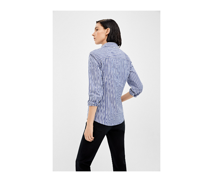 Springfield AW19 Long Sleeve Printed Blouse EU 36 For Women - Blue and White - Zoom Image 4