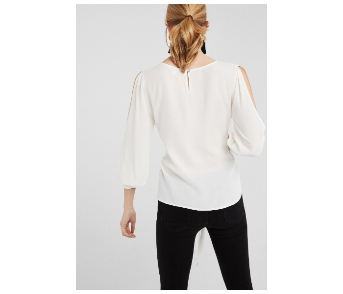 Springfield SS19 Long Sleeve Plain Blouse EU 36 For Women -White - Zoom Image 3