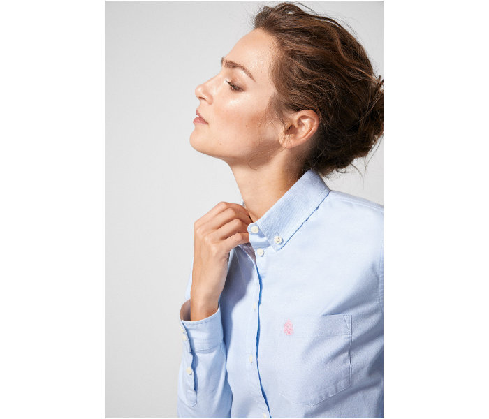 Springfield AW18 Long Sleeve Plain Blouse EU 36 For Women - Light Blue - Zoom Image 2