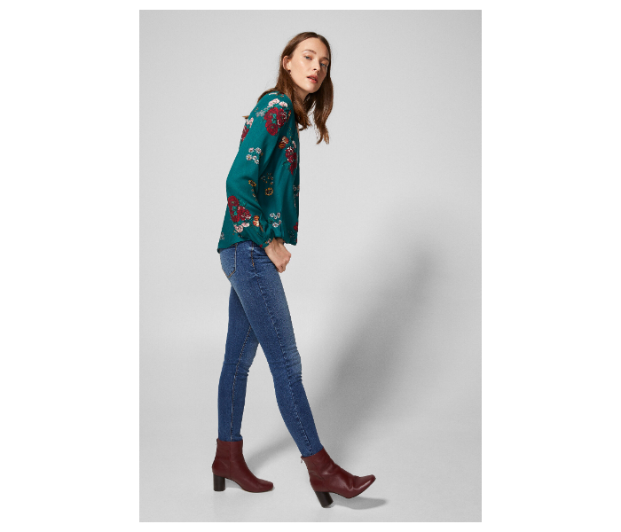 Springfield SS19 Long Sleeve Floral Blouse EU 34 For Women - Dark Green - Zoom Image 1