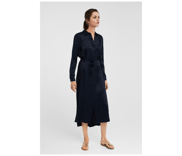 Springfield SS19 Knit Dress With Tie Up EU 36 For Women - Navy - Zoom Image 3