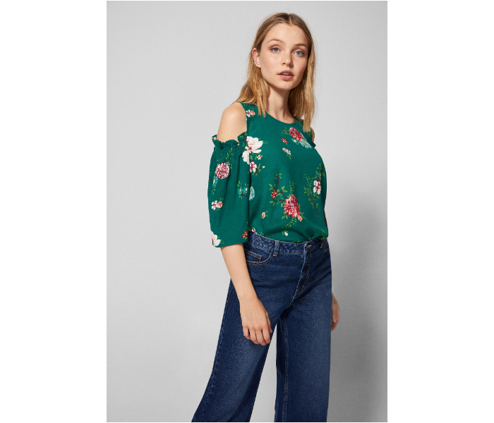 Springfield AW18 Long Sleeve Printed Blouse EU 42 For Women - Green - Zoom Image 3