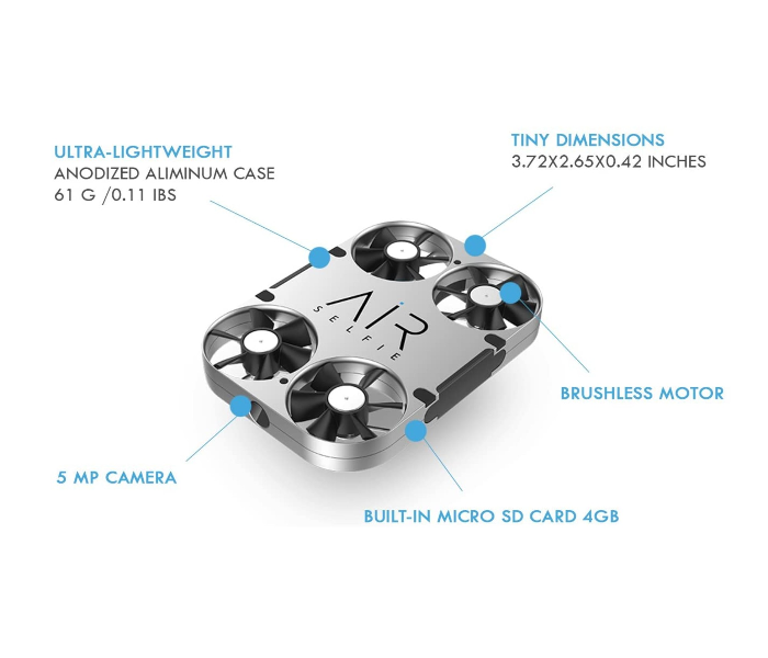 AEE AASASO1 Air Selfie Drone Camera - Grey - Zoom Image 4