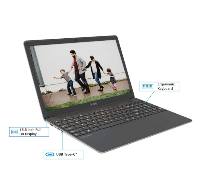 iLife ZedAir CX3 Notebook 4GB RAM 256SSD 15.6-inch Processor i3 Intel HD Graphics Windows 10 – Black  - Zoom Image 2