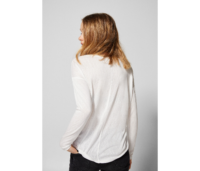 Springfield AW18 Plain Long Sleeve T-Shirt Small For Women - White - Zoom Image 4