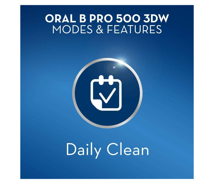 Oral-B Pro 500 3D White Electric Toothbrush - Blue and White - Zoom Image 3