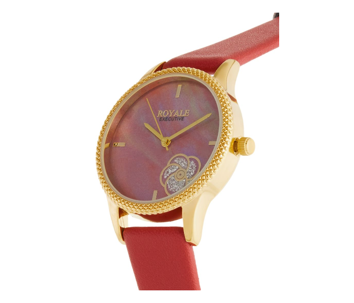 Royale Executive RE023 Leather Analog Wrist Watch For Women - Red - Zoom Image 2