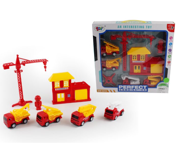 Family Center Pull Back Fire Engine Set - Zoom Image