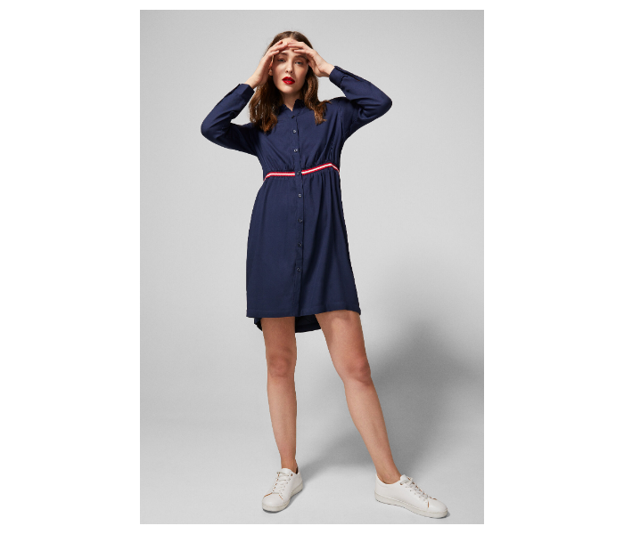 Springfield SS19 Knit Dress With Belt EU 40 For Women - Dark Blue - Zoom Image 1