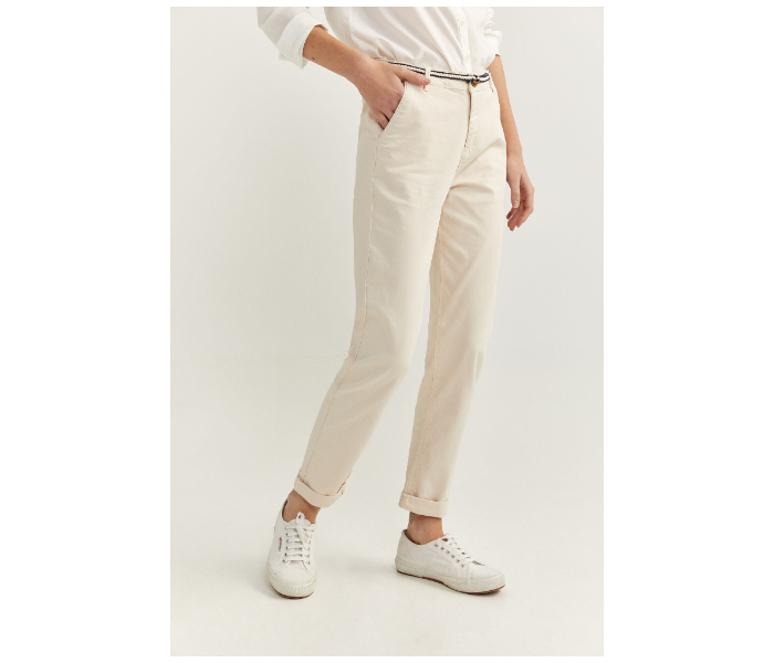 Springfield SS20 Plain Trouser Pant EU 44 For Women - Ivory - Zoom Image 3