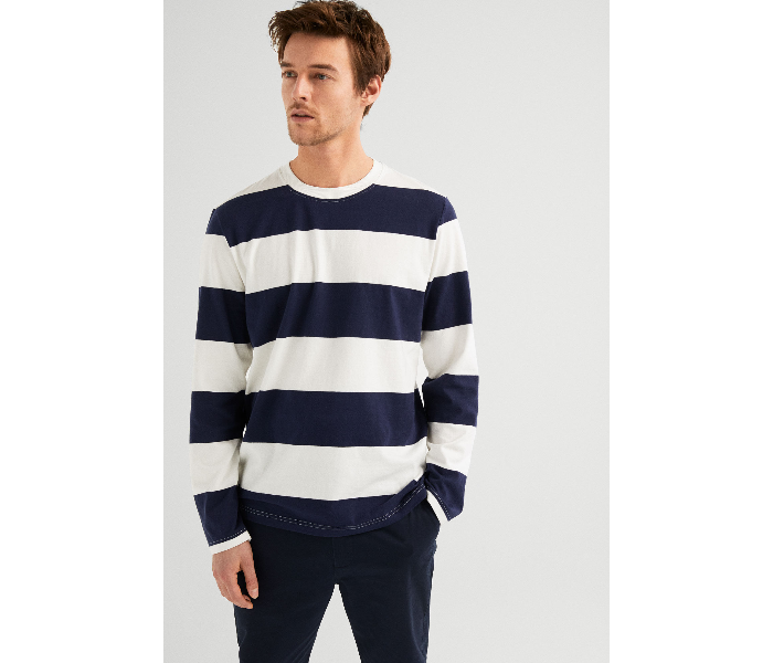 Springfield SS19 Basic Striped T-Shirt Large - Medium Blue - Zoom Image 1