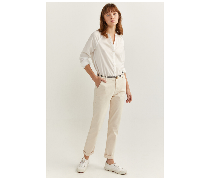 Springfield SS20 Plain Trouser Pant EU 42 For Women - Ivory - Zoom Image 1