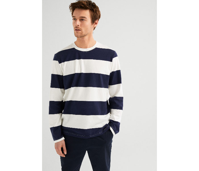 Springfield SS19 Basic Striped T-Shirt Extra Large - Medium Blue - Zoom Image 1