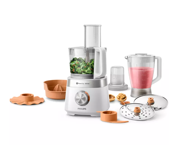 Philips HR7530/01 850 Watts Viva Collection 2 In 1 Compact Food Processor - White - Zoom Image 3