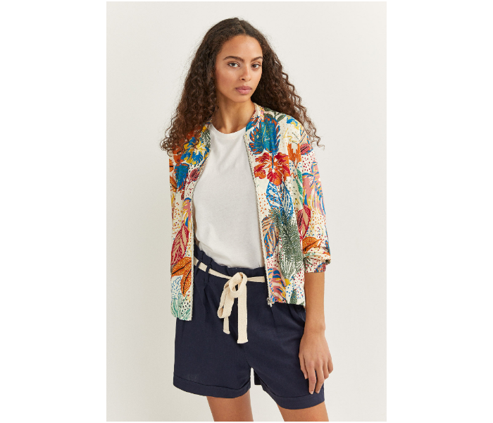 Springfield SS20 Floral Jacket X-Large For Women - Beige - Zoom Image 3