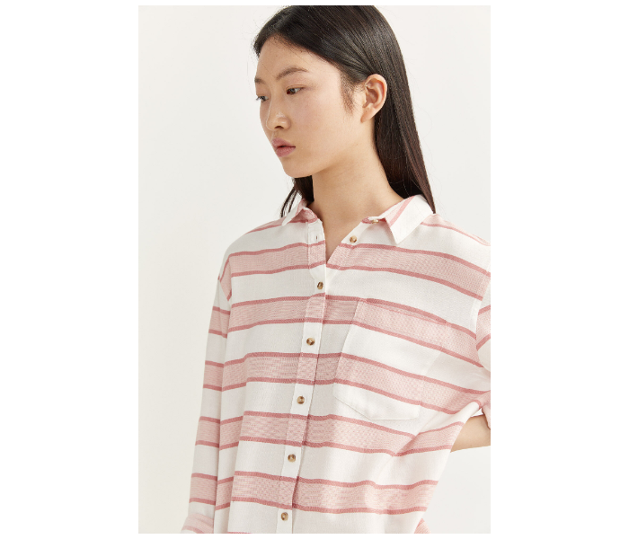 Springfield SS20 Long Sleeve Striped Shirt EU 38 For Women - Coral - Zoom Image 2