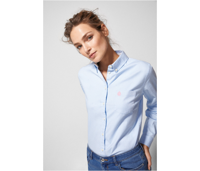 Springfield AW18 Long Sleeve Plain Blouse EU 36 For Women - Light Blue - Zoom Image 1