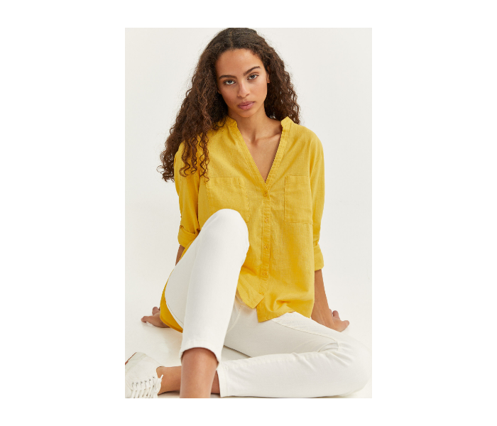 Springfield SS20 Long Sleeve Plain Shirt EU 40 For Women - Yellow - Zoom Image 1