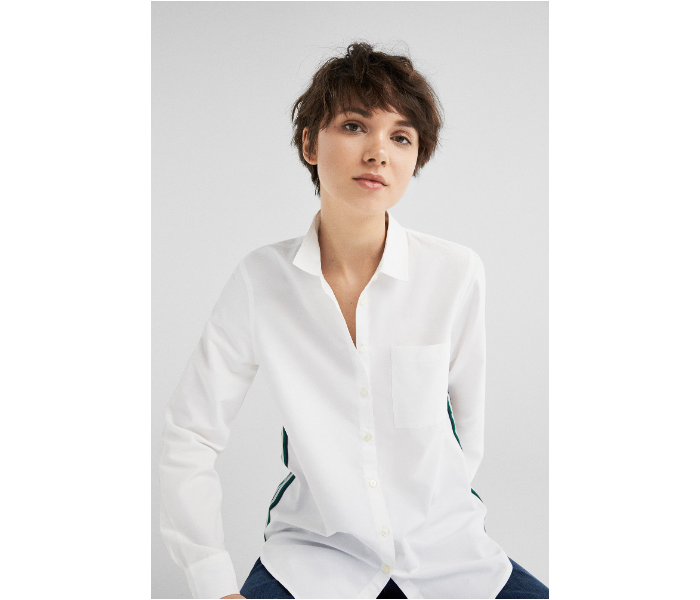 Springfield SS19 Long Sleeve Plain Blouse EU 42 For Womens -White - Zoom Image 3