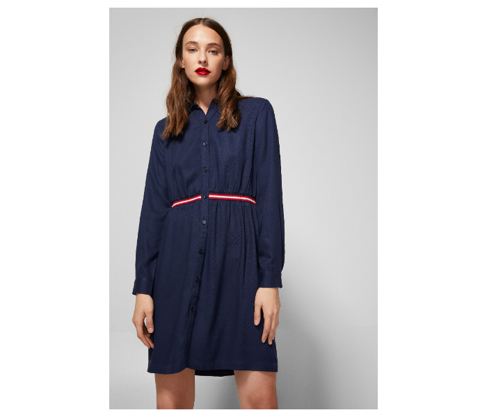 Springfield SS19 Knit Dress With Belt EU 40 For Women - Dark Blue - Zoom Image 3