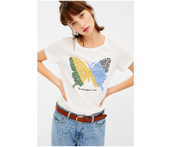 Springfield AW19 Butterfly Printed Tank Top Large - White - Zoom Image 3