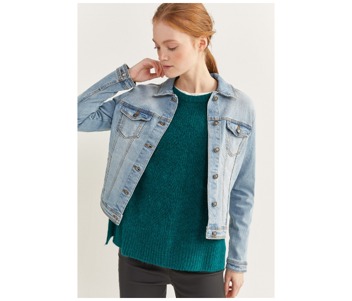 Springfield SS20 Denim Jacket EU 40 For Women - Light Blue - Zoom Image 2