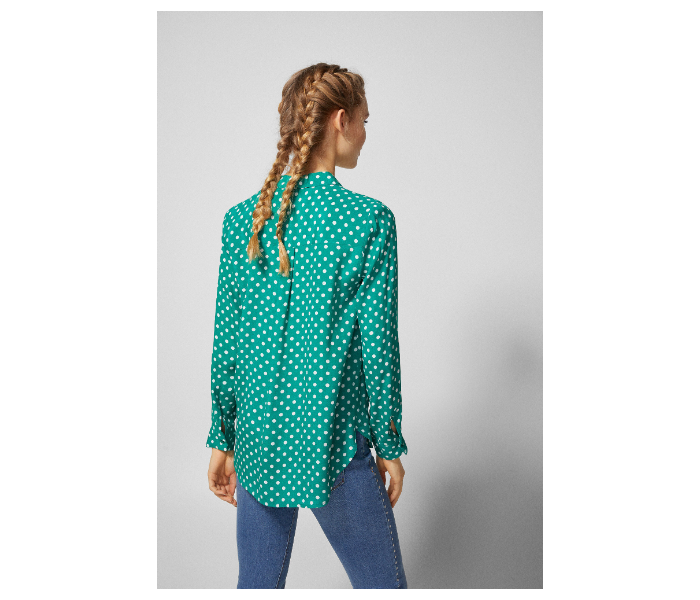 Springfield SS19 Long Sleeve Polka Dotted Blouse EU 38 For Women - Green - Zoom Image 4