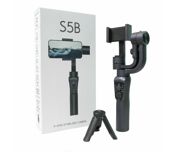 ZWN S5B Upgraded Version 3-Axis Handheld Gimbal Stabilizer Pull and Zoom - Black - Zoom Image 6