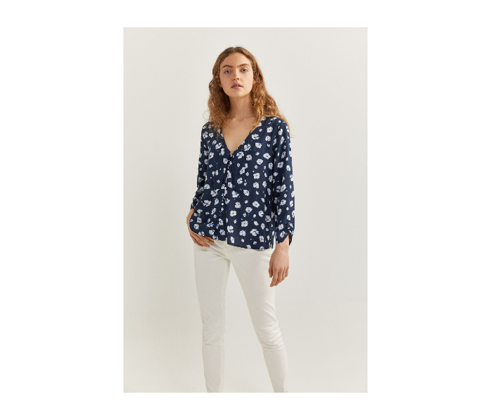 Springfield SS20 Printed Blouse With Bow Neck EU 40 For Women - Blue - Zoom Image 2